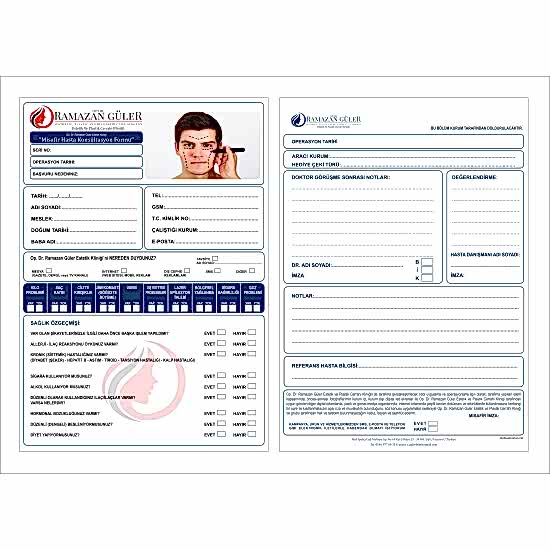 Hasta Bilgi Formu & Görüşme Formu - Kışiselleştirilebilir, Dayanıklı ve Profesyonel Baskı Kalitesi Hasta Bilgi Formu & Görüşme Formu - Kışiselleştirilebilir, Dayanıklı ve Profesyonel Baskı Kalitesi
