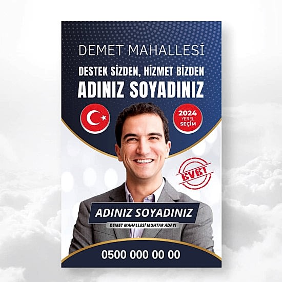 Muhtar Adayı Afiş, Broşür ve Oy Pusulası Baskısı Muhtar Adayı Afiş, Broşür ve Oy Pusulası Baskısı