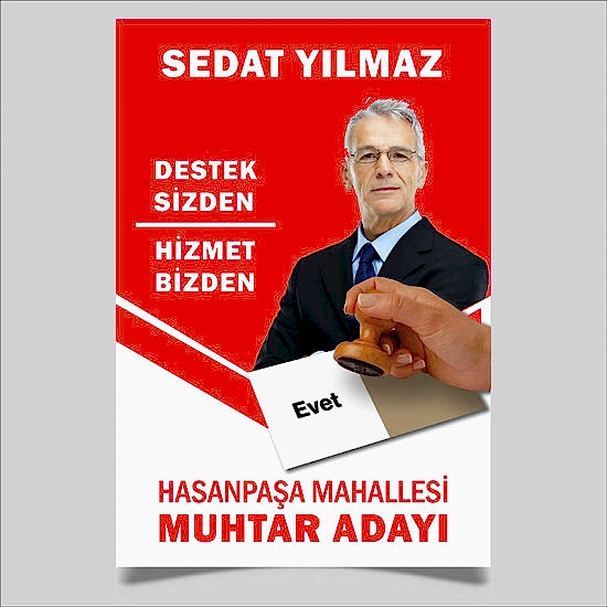 Muhtar Adayı Afiş, Broşür ve Oy Pusulası Baskısı Muhtar Adayı Afiş, Broşür ve Oy Pusulası Baskısı