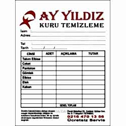 Kuru Temizleme Fişi / Makbuzu